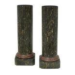 Pair of Faux Marbre Terracotta Pedestals