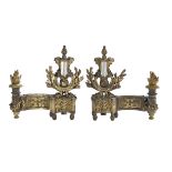 Pair of Exceptional Bronze Chenets