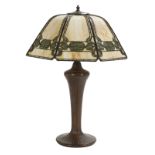 Handel Slag Glass and Bronze "Teroca" Table Lamp