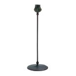 Tiffany Studios Bronze & Green Glass Candlestick