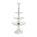 French Baccarat Loop Molded Crystal Dessert Stand