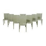 Eight Karl Springer Goatskin "JMF" Dining Chairs