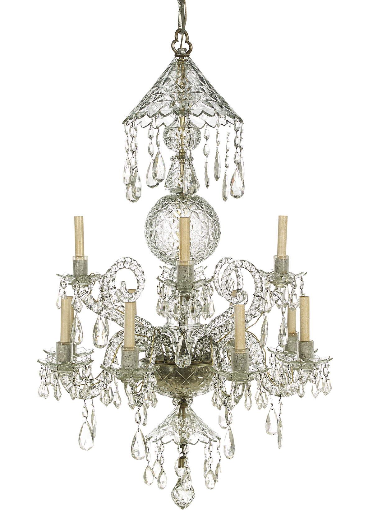 Georgian-Style Cut Glass Chandelier