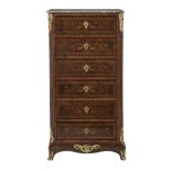 Louis XV/XVI-Style Marble-Top Lingerie Chest