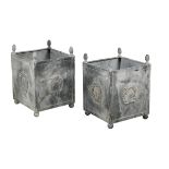 Pair of Neoclassical-Style Metal Tree Tubs