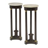 Pair of Empire-Style Bronze-Mounted Pedestals