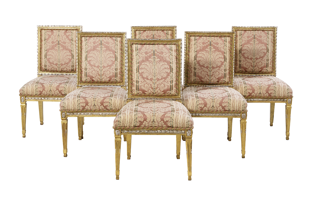 Six Louis XVI-Style Side Chairs