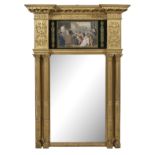 Unusual Regency Giltwood Mirror