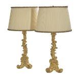 Pair of Baroque-Style Giltwood Candlesticks