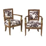 Pair of Empire Mahogany Fauteuils