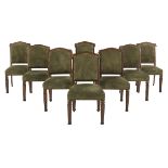 Eight English Gothic Revival-Style Dining Chairs