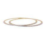 Two Diamond Bangle Bracelets