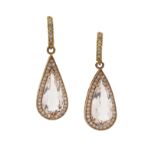 Pair of Morganite and Diamond Earrings