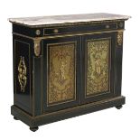 Napoleon III-Style Boulle and Marble-Top Cabinet