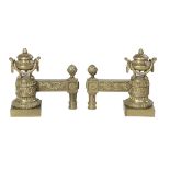 Pair of Louis XVI-Style Bronze Chenets