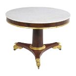 American Mahogany and Marble-Top Center Table