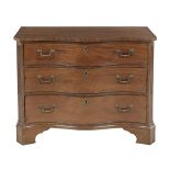 George III Mahogany Serpentine Three-Drawer Chest