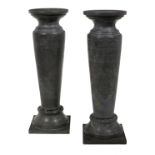 Pair of Large Gray Marble Pedestals