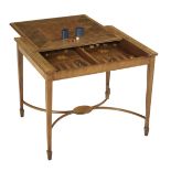 Interesting Exotic Mixed Woods Inlaid Games Table