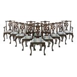 Twelve George III-Style Mahogany Dining Chairs