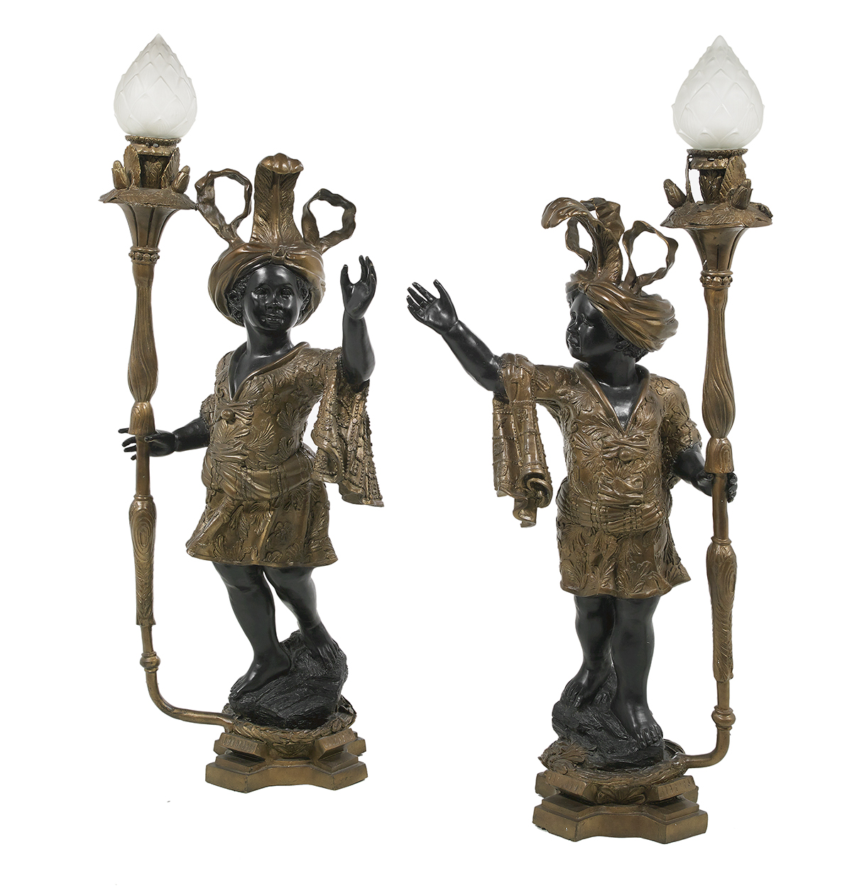 Pair of Bronze Blackamoor Floor Lamps - Image 2 of 3