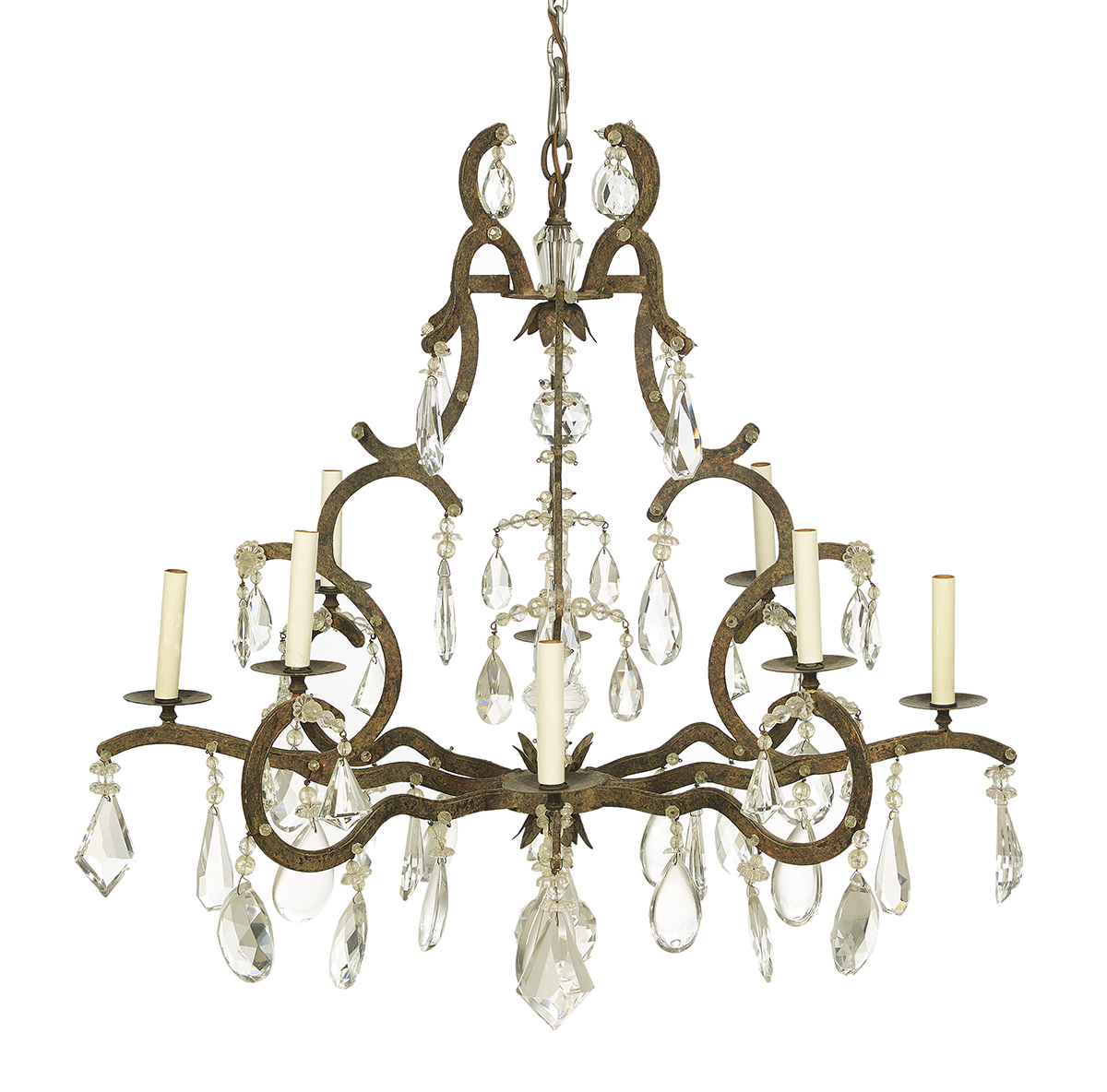 Dennis & Leen Iron & Crystal "Chateau" Chandelier