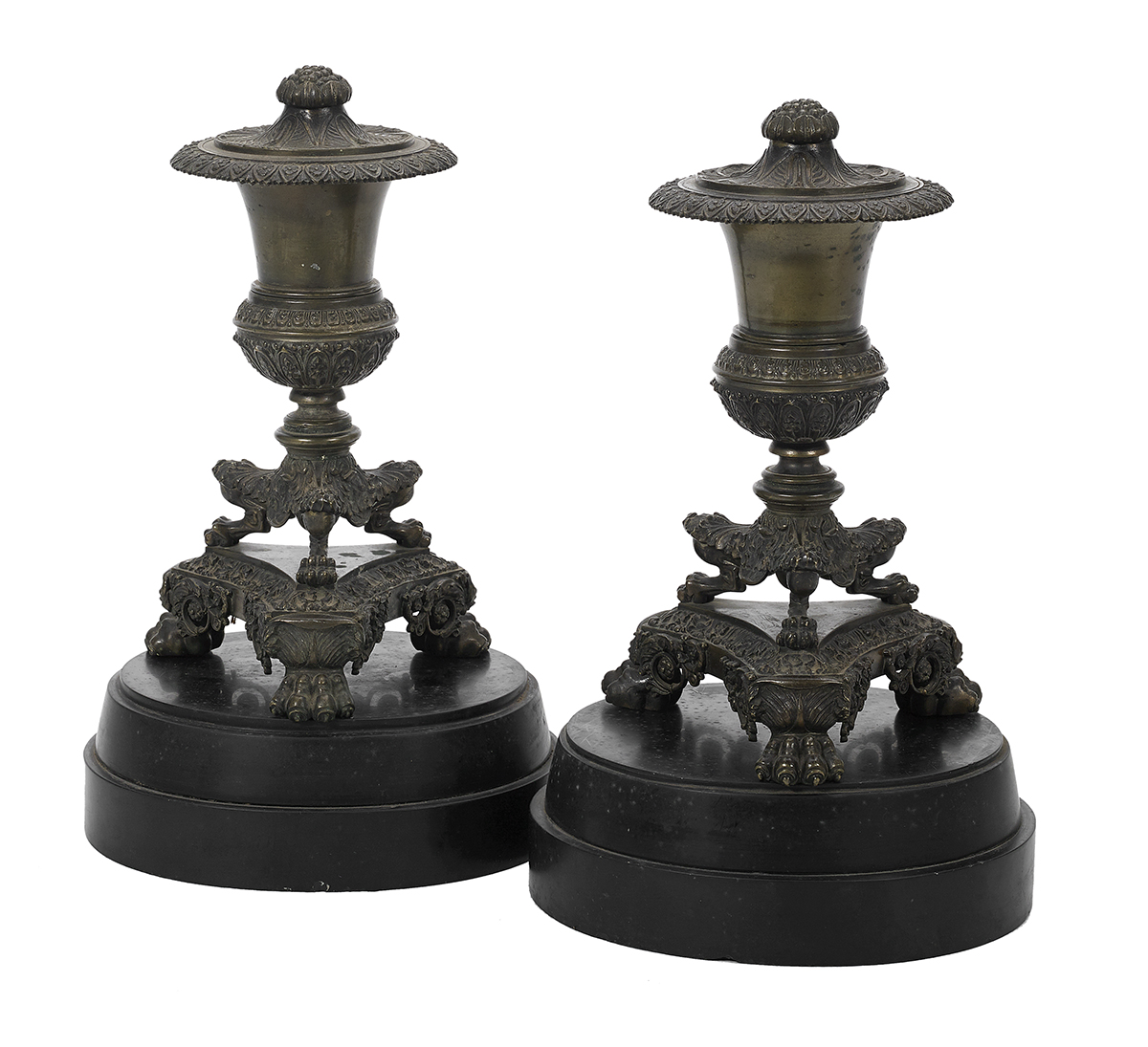 Pair of Restauration Bronze Lighting Devices