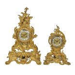 Two Louis-Philippe Gilt-Bronze Mantel Clocks