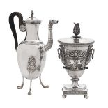 French Empire Silver Coffeepot and Sugar Urn