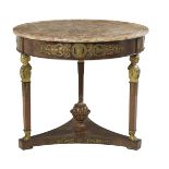 Fine Empire Bronze-Mounted Mahogany Center Table