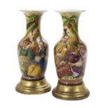 Pair of Paris Porcelain Baluster Vases