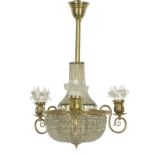 French Bronze and Crystal Chandelier