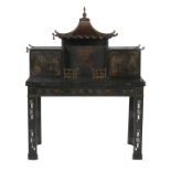 Black-Lacquered Chinoiserie-Decorated Desk
