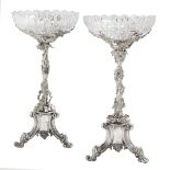 Pair of English Silverplate Fruit Stands