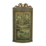 Continental Polychrome Bowfront Corner Cabinet