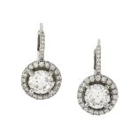 Pair of Diamond Dangle Earrings