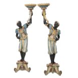 Pair of Italian Carved and Painted Blackamoors