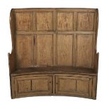 English Framed and Paneled Pine Settee Bench