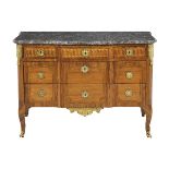 Louis XV/XVI Kingwood and Marble-Top Commode