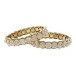 Two Diamond Bangle Bracelets