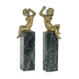 Pair of French Belle Epoque Bronze Putti