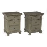 Pair of Neoclassical-Style Oak Side Cabinets