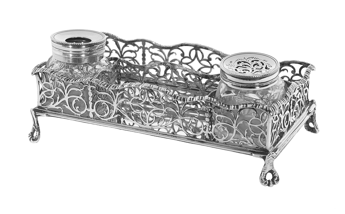 Early George III Sterling Silver Inkstand