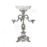 Victorian Silverplate and Glass Centerpiece