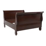 American Late Classical Mahogany Sleigh Bed