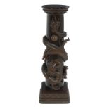 Chinese Export-Style Carved Wood Pedestal