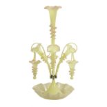 Bohemian "Peachblow" Art Glass Epergne