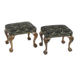 Pair of George III-Style Mahogany Stools