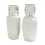 Pair of Unusual Chinese Blanc-de-Chine Vases