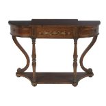 Regency-Style Brass-Inlaid Rosewood Console Table